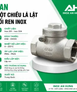 VAN MỘT CHIỀU LÁ LẬT NỐI REN INOX